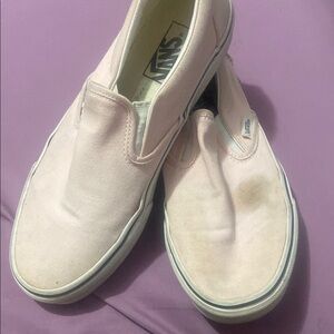 Vans Light Pink Canvas Slip-Ons